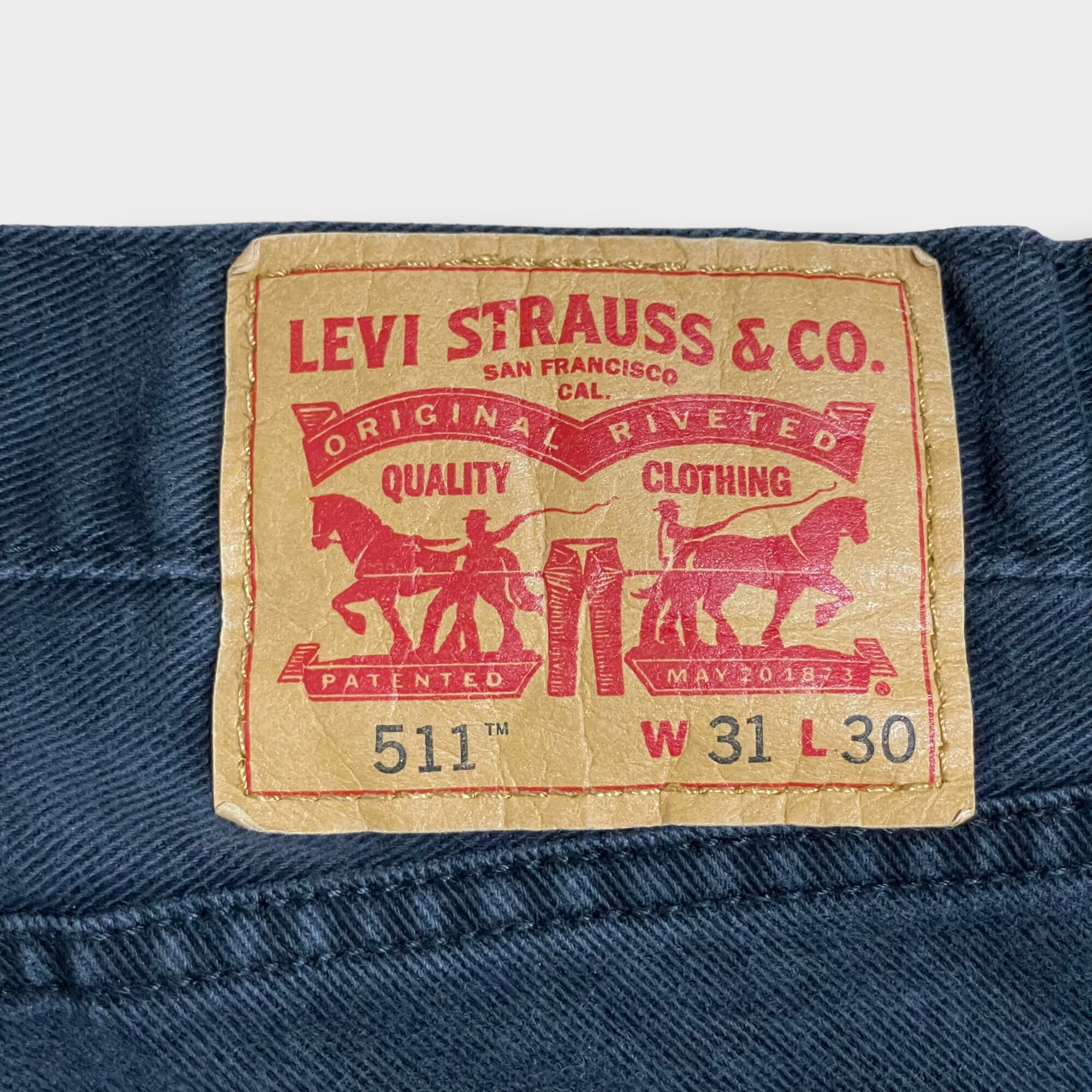 LEVI'S】511 ブラックジーンズ デニム ジーパン スリム ストレート ...