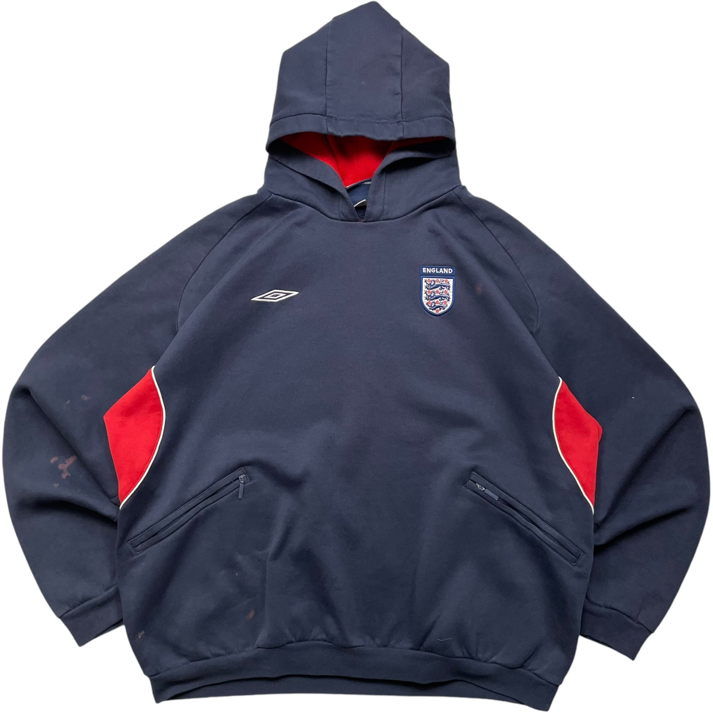 《XL》 UMBRO アンブロ パーカー スウェット イングランド ネイビー レッド no.4804