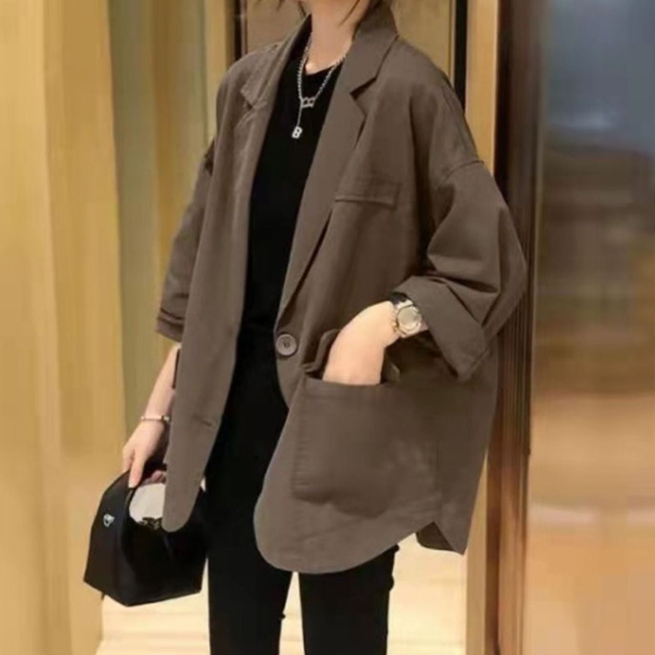 ゆるっと羽織れる オーバーサイズ ジャケット Ln00423