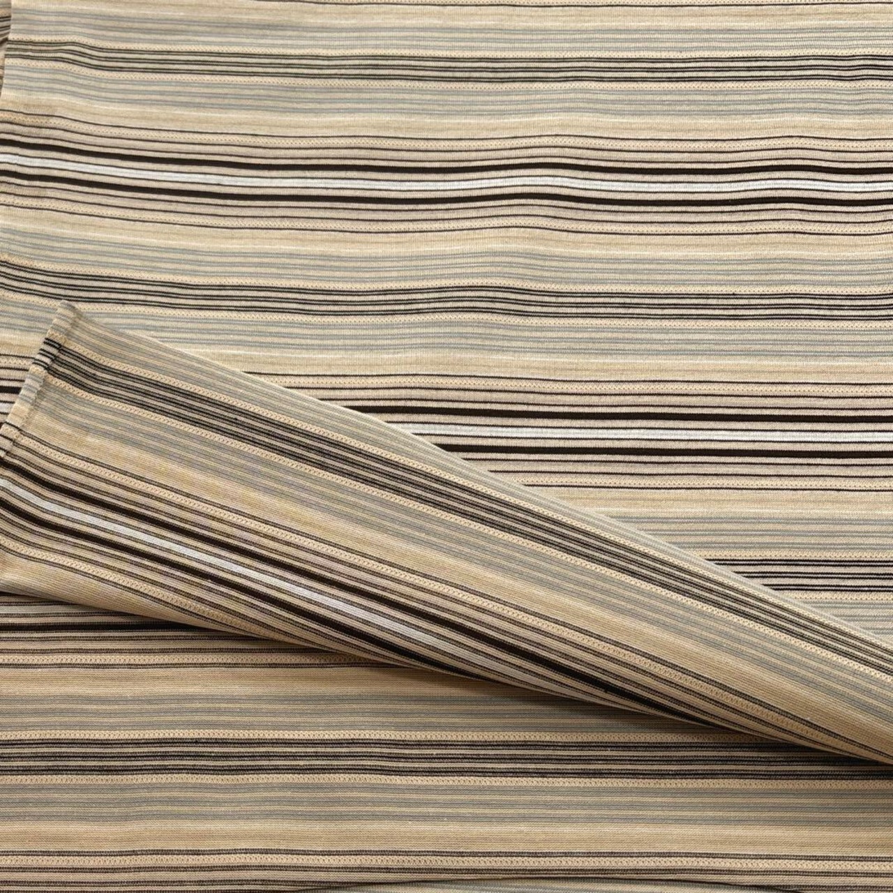 ★TB981◆2m◆綿100%天竺ニット生地◆細ボーダー★ベージュ系