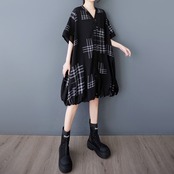 チェック柄 バルーンシルエット シャツ  30069