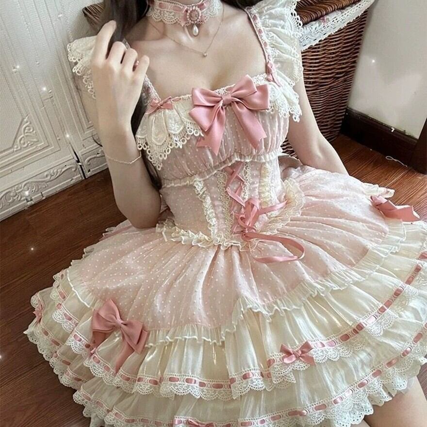 ロリータファッション 甘ロリピンクフリルワンピース | ロリィタ