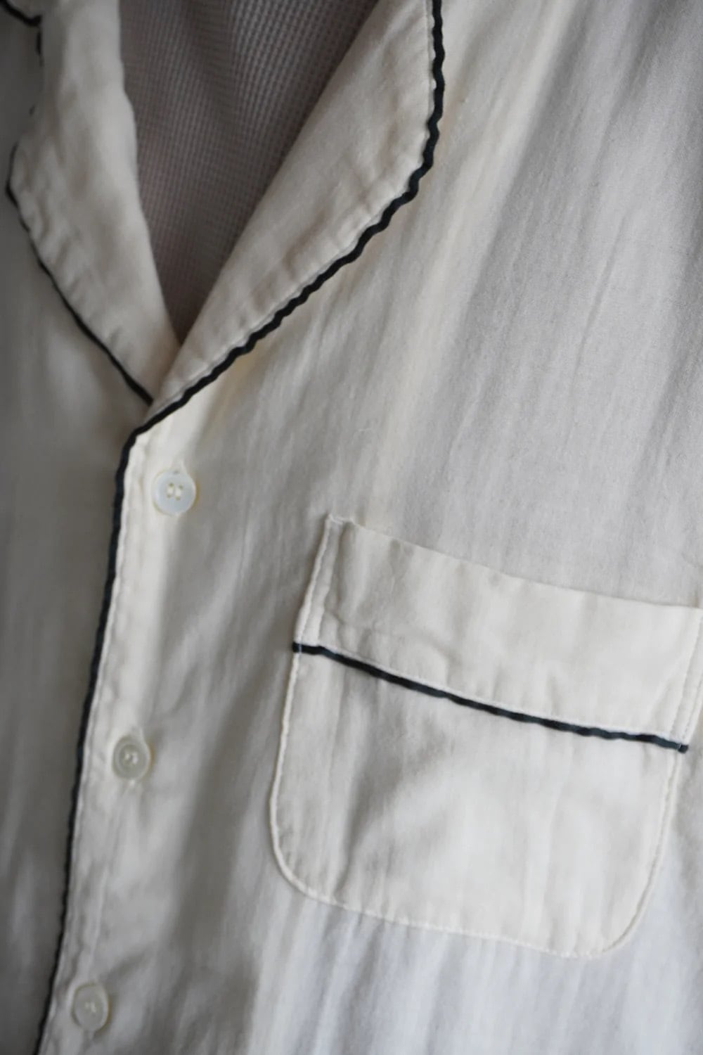 24SS】ANCELLM DOUBLEGAUZE PAJAMA SHIRT (IVORY) ANC-SH33 | IAAAM