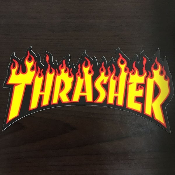 【ST-88】Thrasher Magazine スラッシャー ファイヤーロゴ スケートボード ステッカー Yellow Flame |  M&EARTH-skateboardstikers- powered by BASE