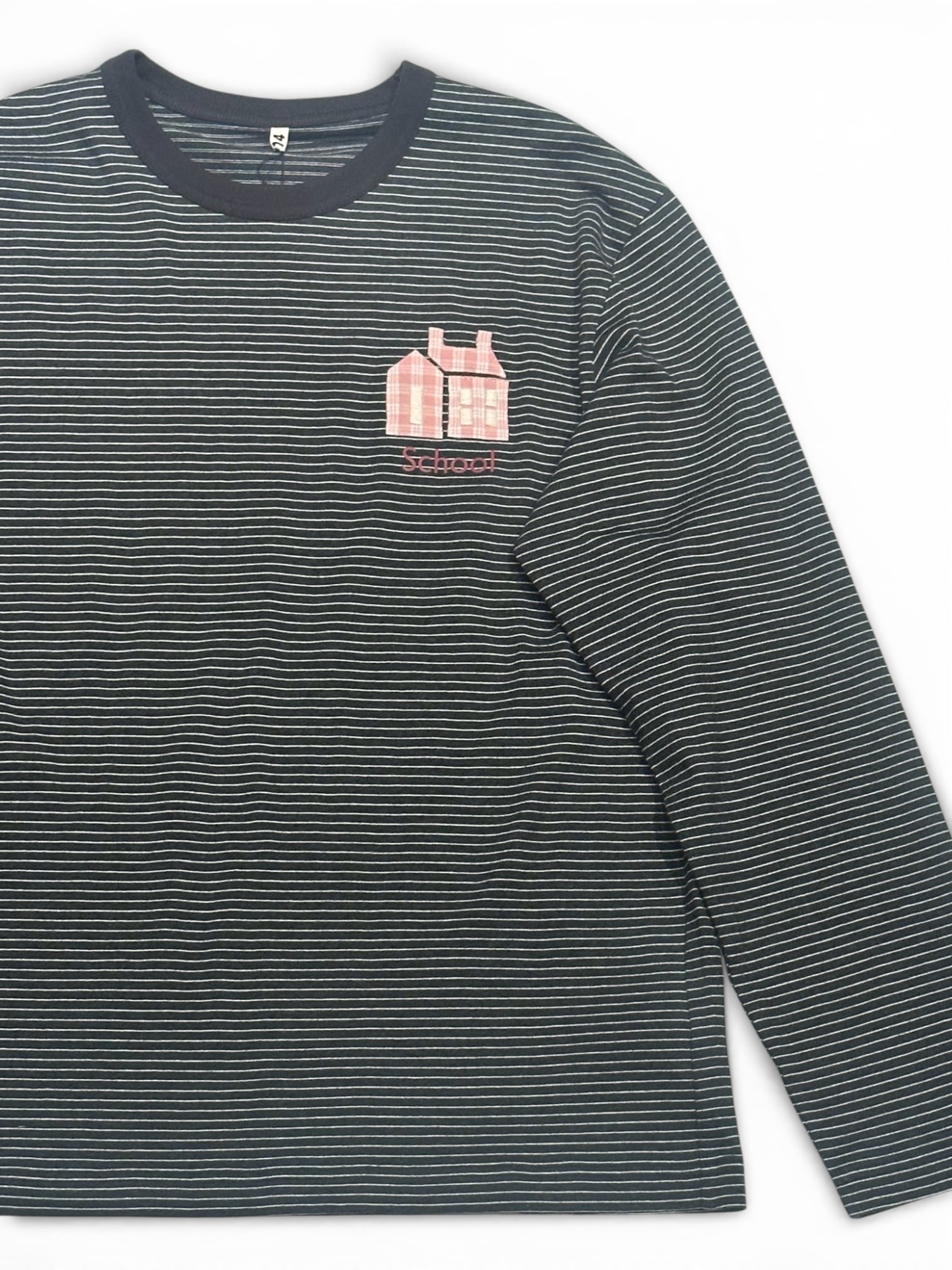 KHOKI [HAND EMBROIDERED STRIPE LONG SLEEVE T-SHIRTS]