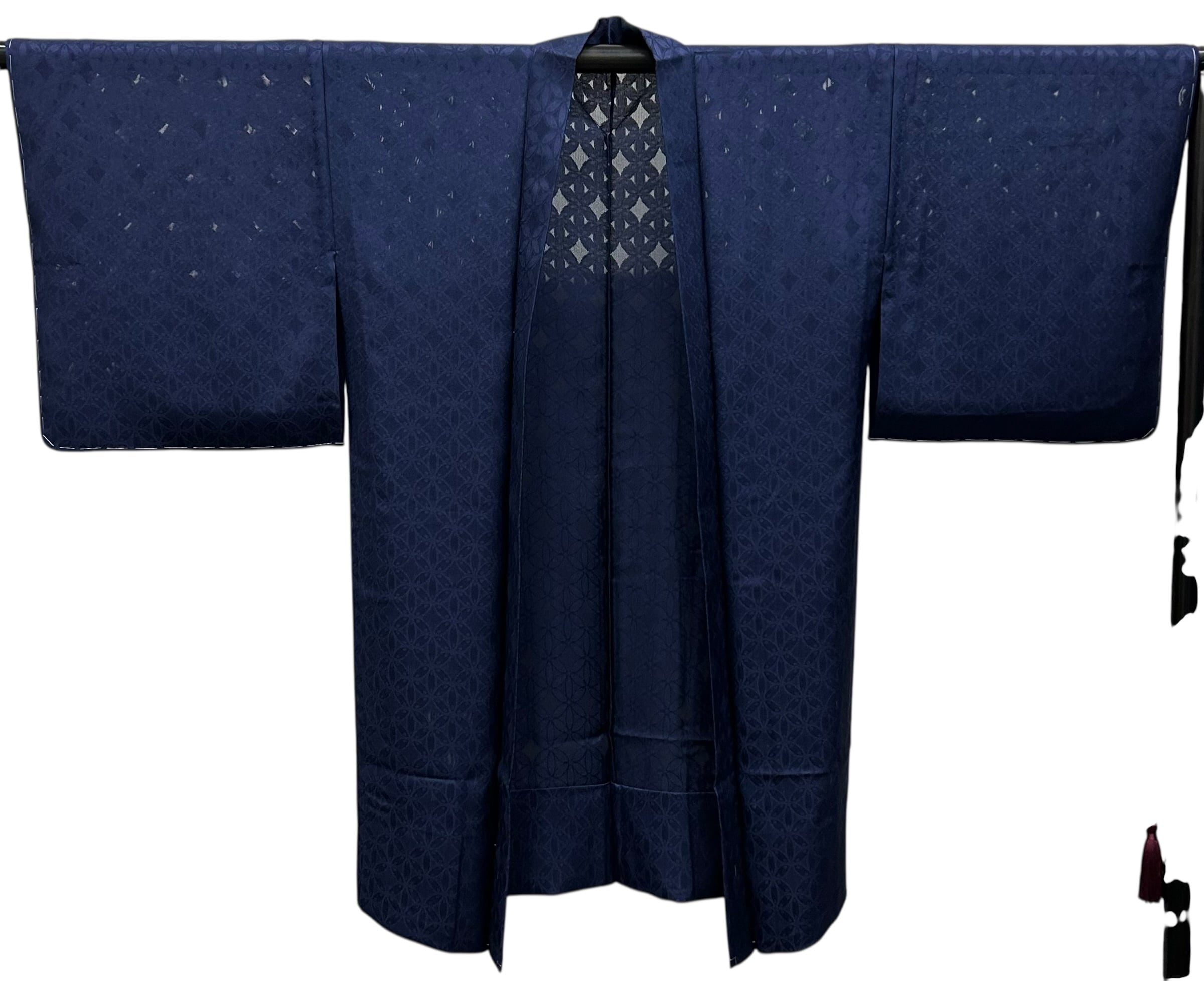 夏物 羽織 塵除け 濃い濃藍色 花柄 紋紗 裄丈 70㎝ 新品 K6660 | 着物