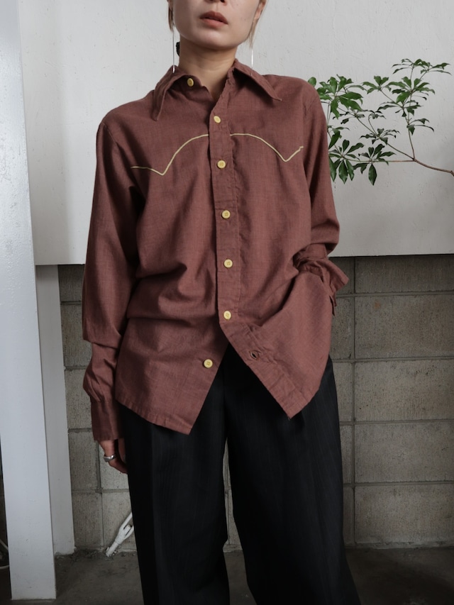 <vintage>western brown shirt