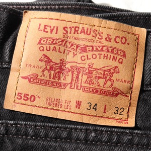 美品 34×32 Levi’s 550 USA 96年 サルファーブラック デニムパンツ