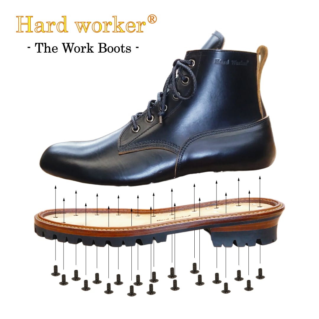The Work Boots 001 栃木レザー【ブラック】 | ハードワーカー