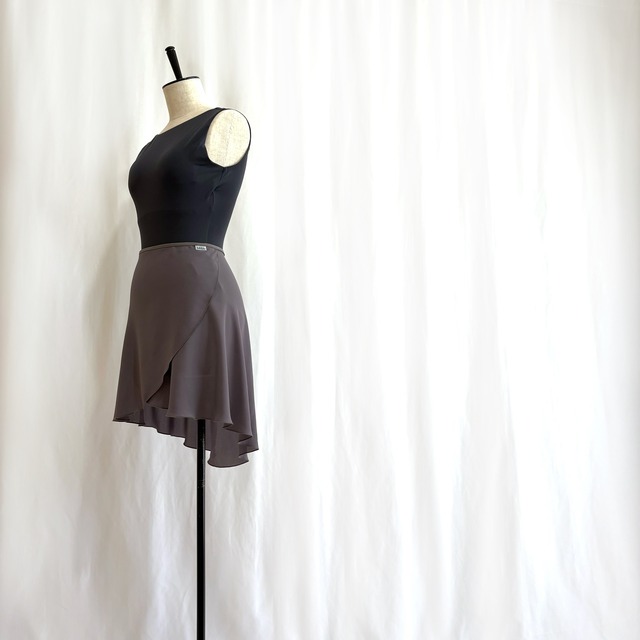 ◇"Tatiana" Ballet Wrap Skirt  -Mid Gray（ミッドグレー）[Matte](透けにくいタイプ)
