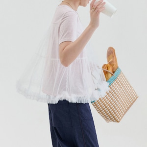 tulle layered peplum tshirt