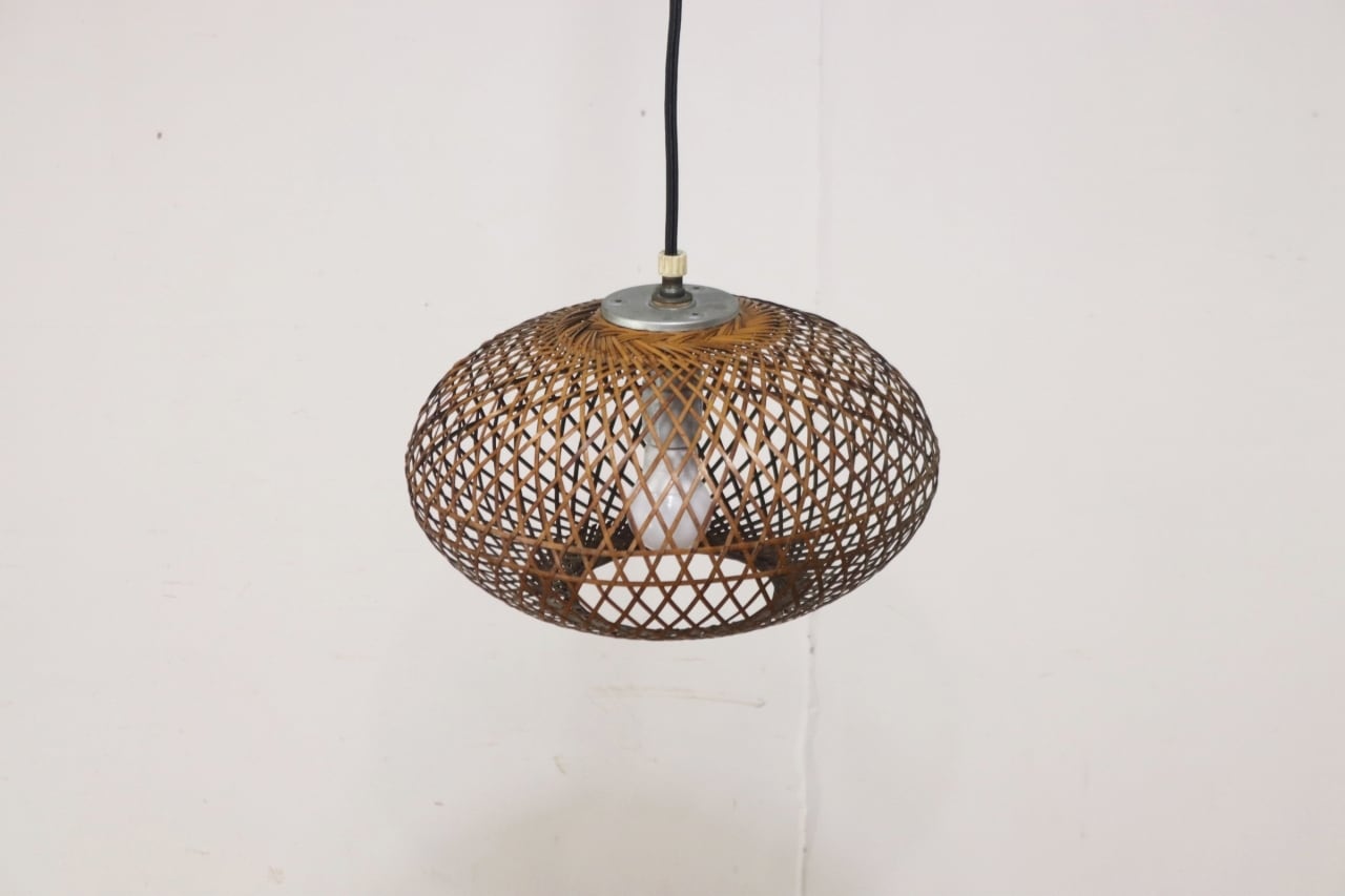 レトロ 竹細工 ペンダントランプ ライト 吊り下げ 照明 シェード 和