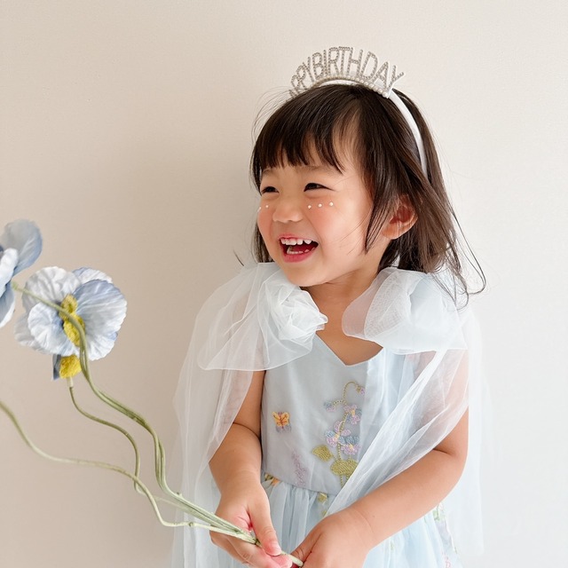 即納garden party one-piece light blue 100size