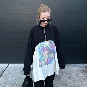 zipup fleece layer tops／black