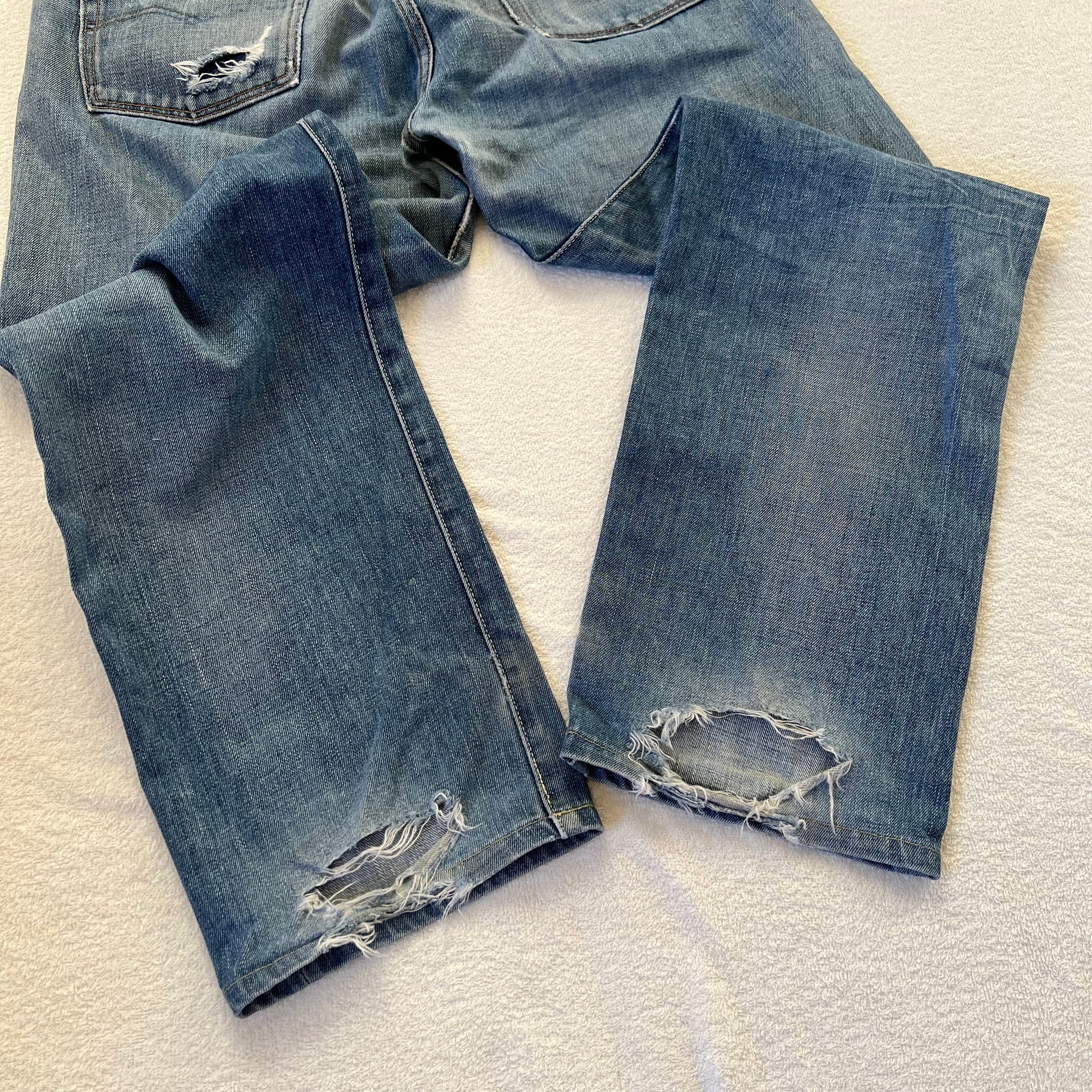 LEVI’S 501 66 モデル W36 デニム リーバイス bigE 復刻 ダメージ