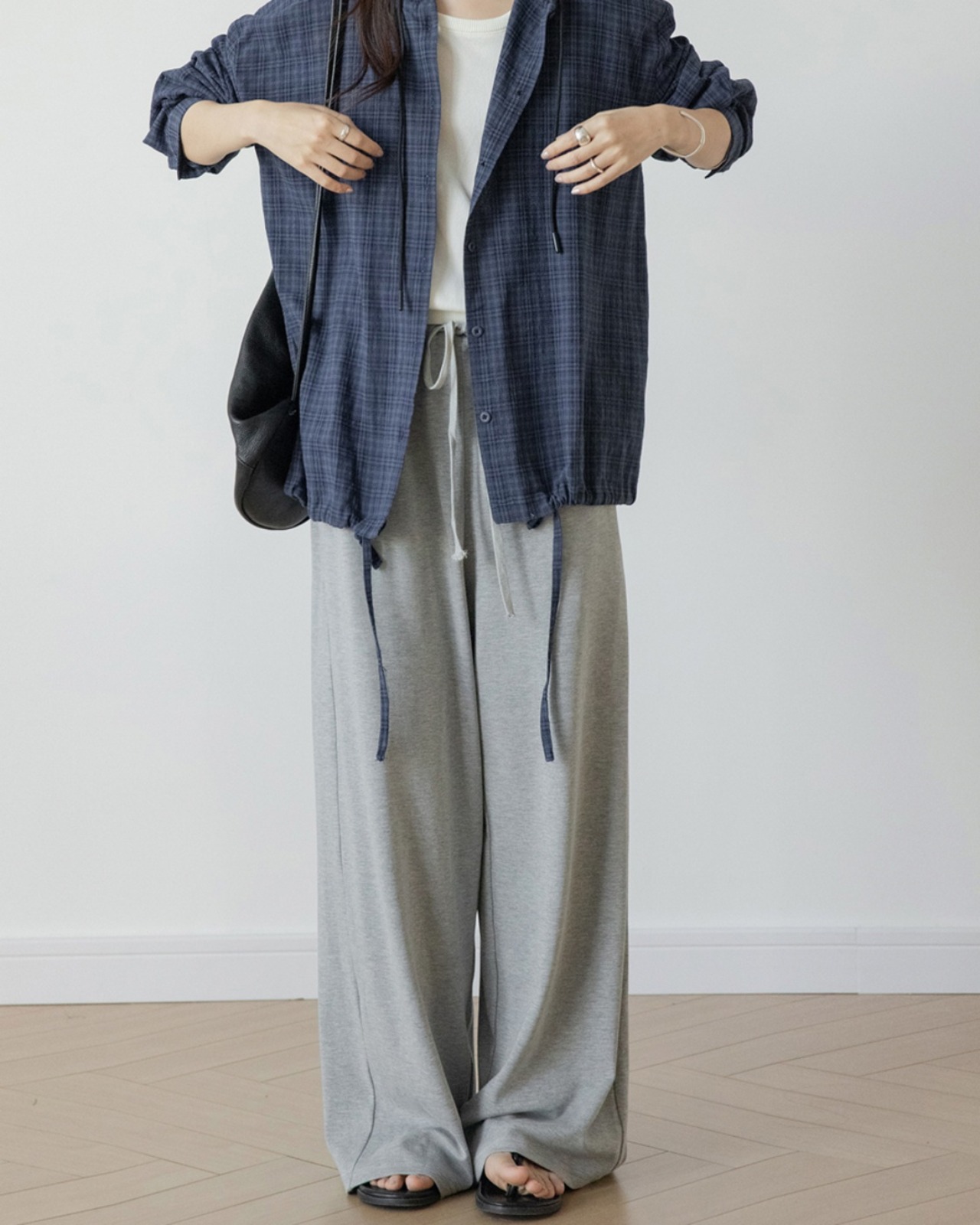 Draped straight knit Pants T20068