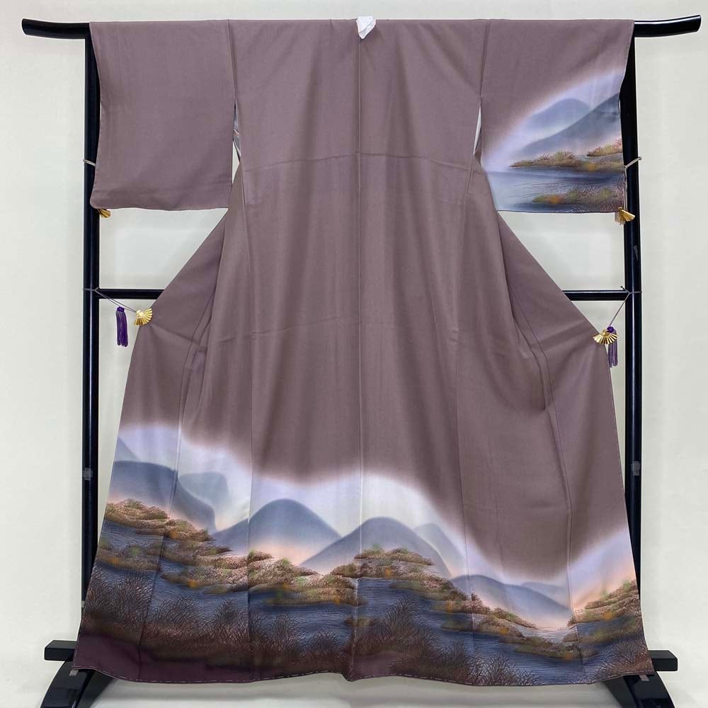 訪問着 中古 薄鼠色 鼠色 幅広 大きめ 古典 裄丈67cm 身丈164cm 結婚式 着物 入学式 卒業式 礼装 3115 訪問着 中古 薄鼠色 鼠色 幅広 大きめ 古典 裄丈67cm 身丈164cm 結婚式