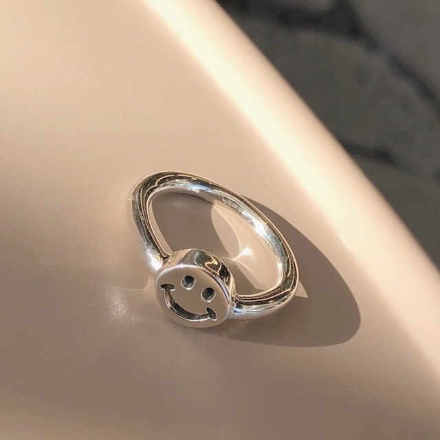 silver925 smile nugget ring