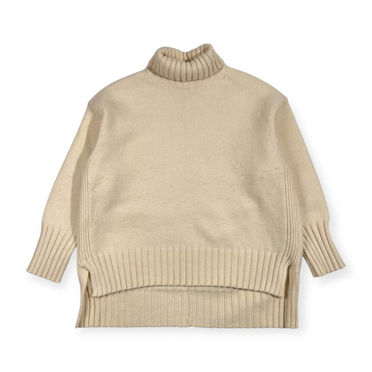 カシミヤ混 MACPHEE マカフィー タートルネック ウール ニット セーター M/ホワイト アイボリー 系 レディース