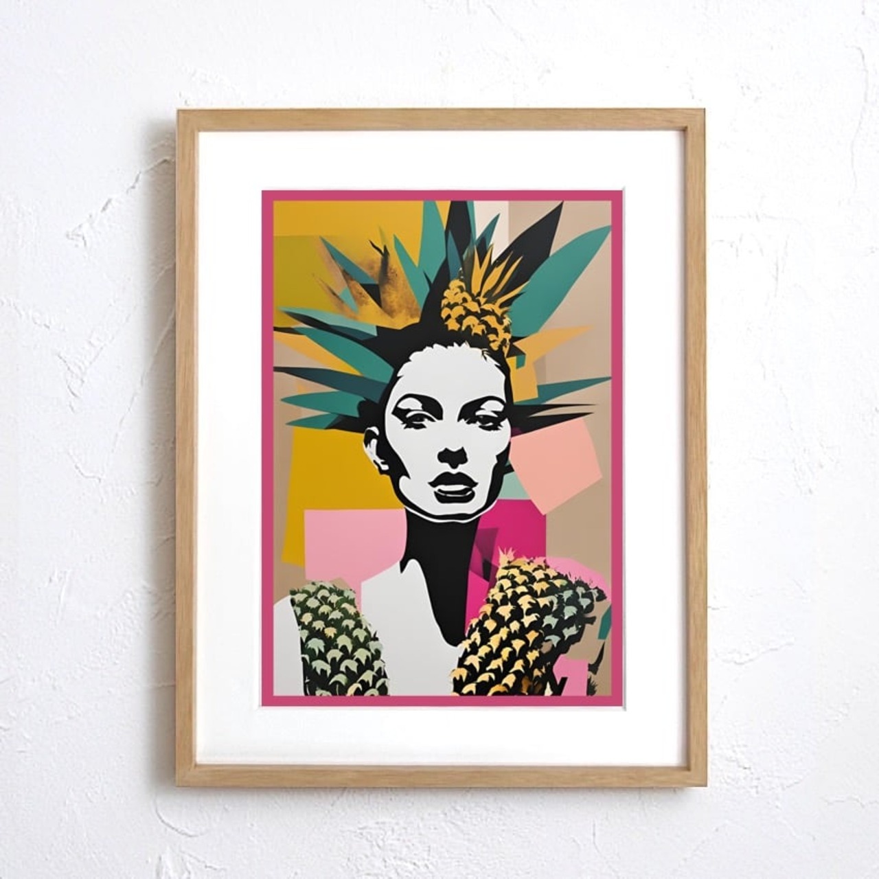 Pineapple Woman パイナップルウーマン｜トロピカル×モードが融合したポップアートポスター｜都会的センスで空間を華やかにA4ポスター