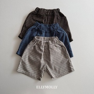 【予約】ellymolly Dayfit check shorts