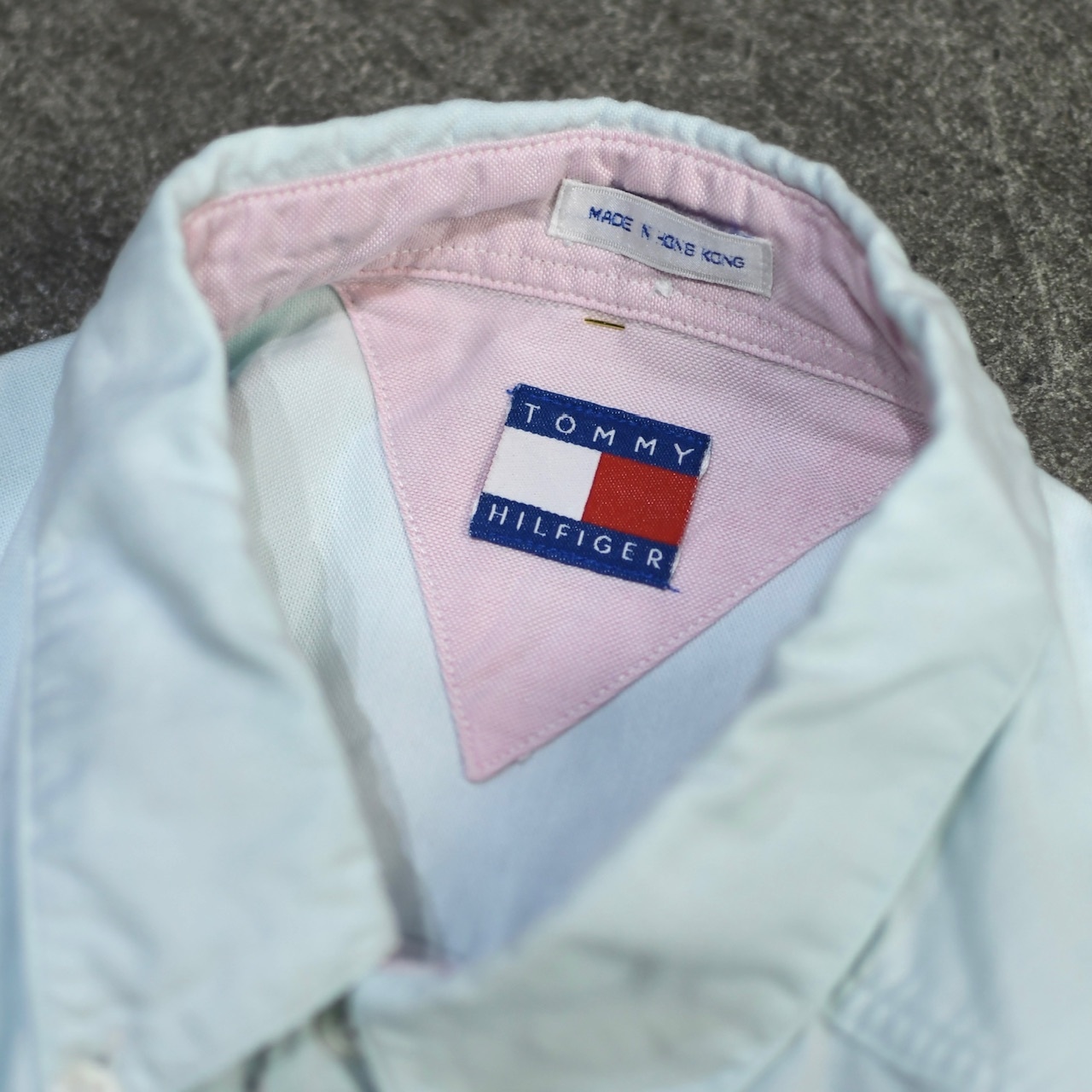 TOMMY HILFIGER 3点留め button down shirt light blue
