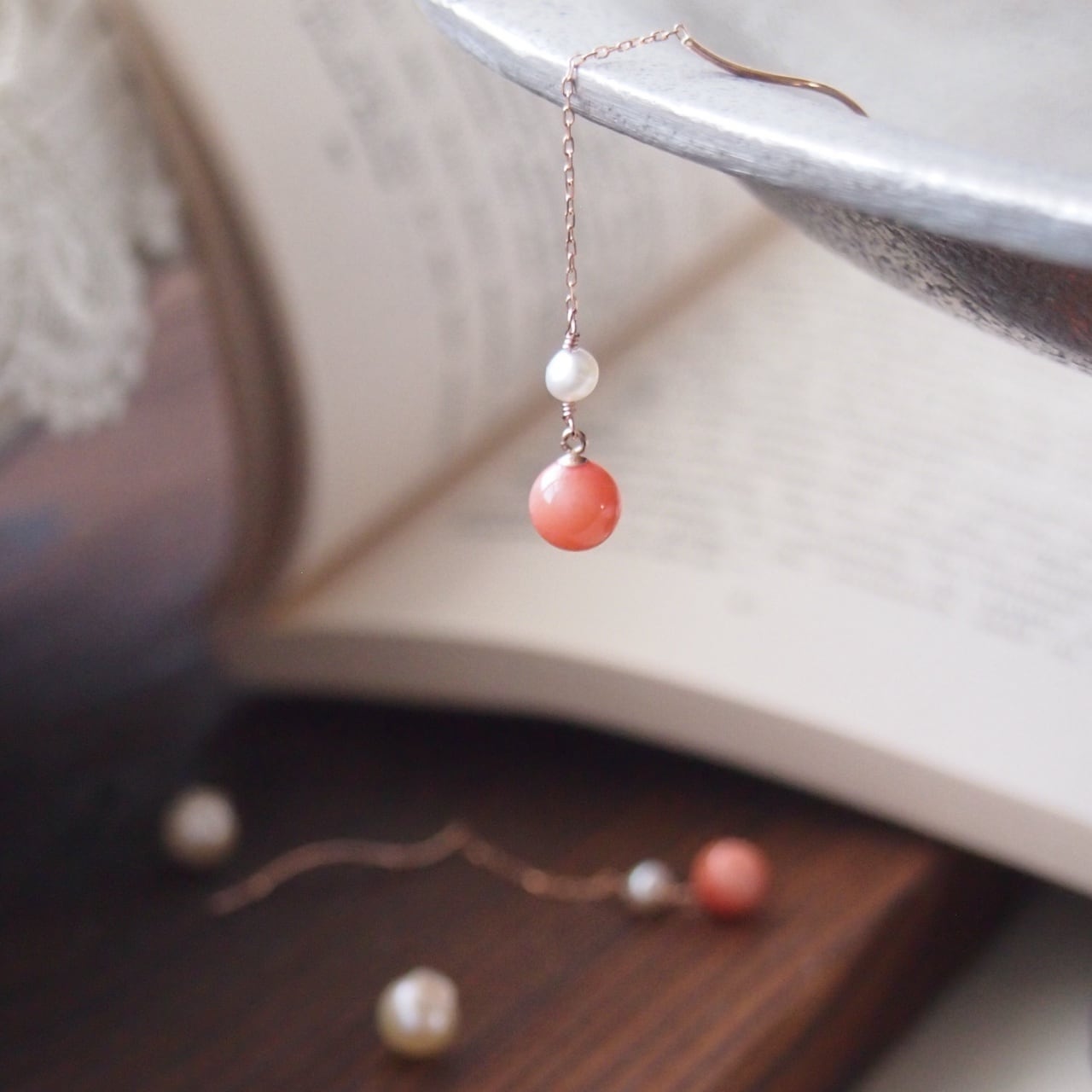 ピンク珊瑚/K10ピンクゴールド/ピアス | ChocoRal Jewelry