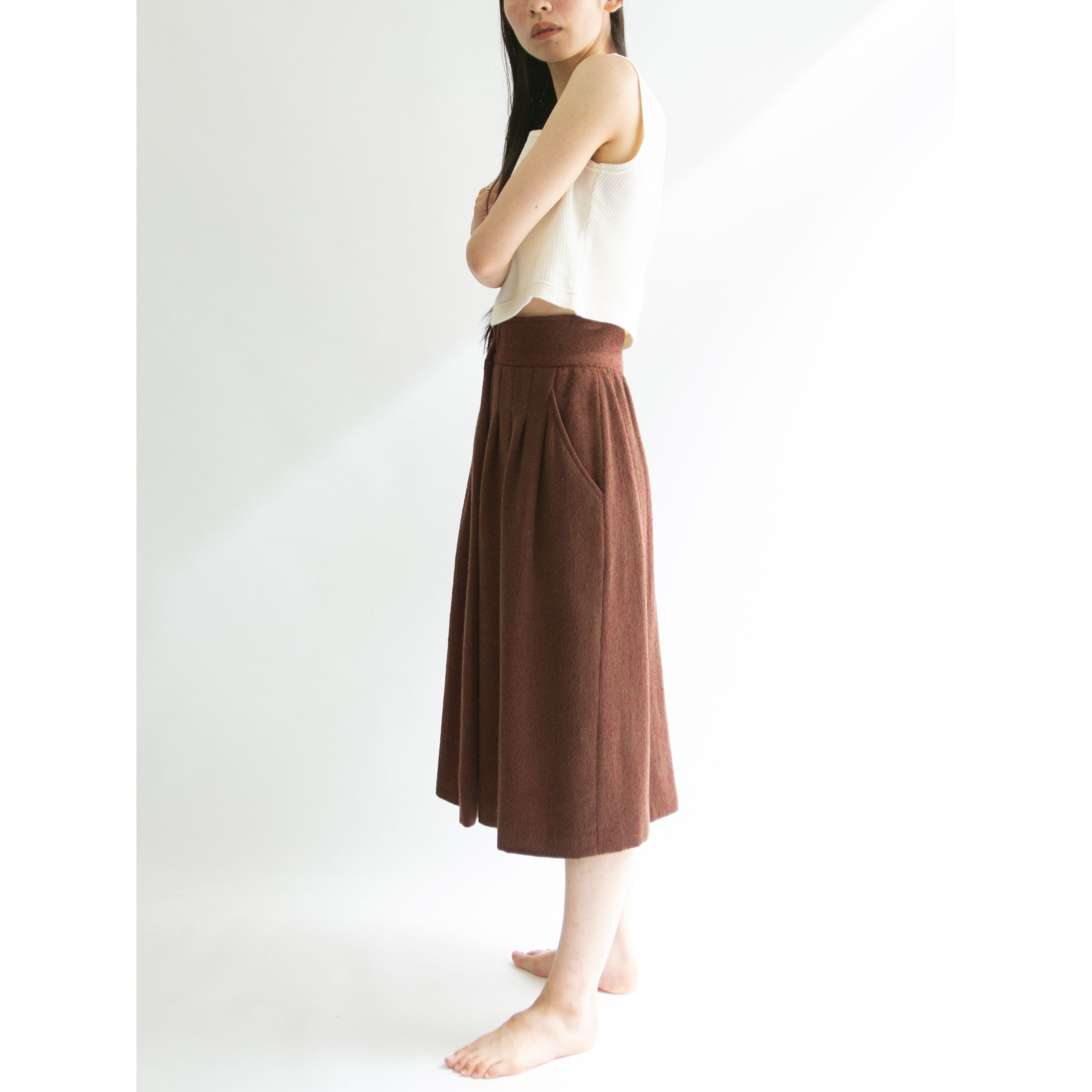【HERNO】Made in Italy Wool-Polyamide Tuck Skirt（ヘルノ イタリア製 ウールポリアミド タックスカート）
