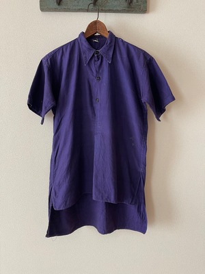40s French vintage Blue Cotton Work Shirt