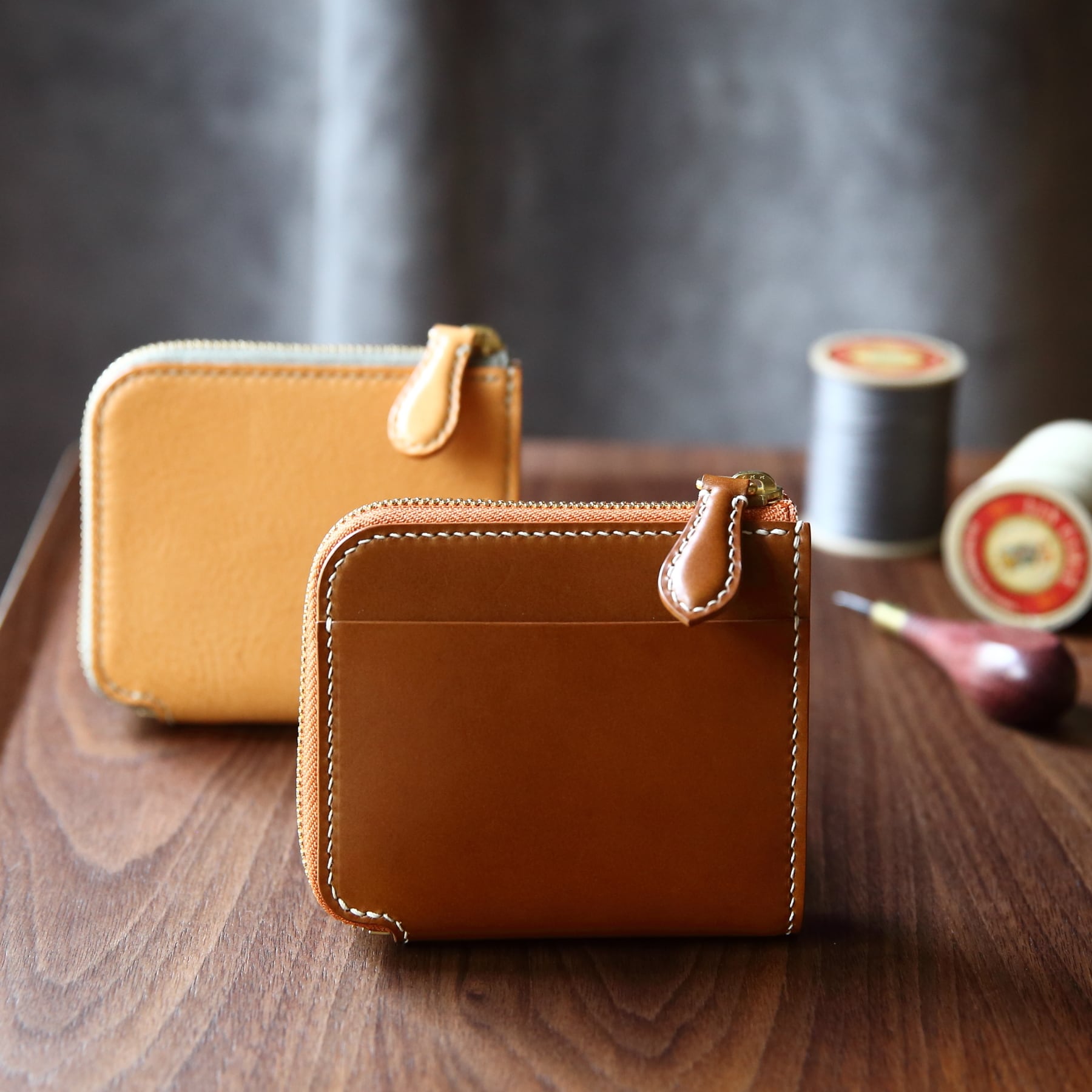 【受注製作パターンオーダー】 L字ファスナー ショートウォレット TYPE-3〈スムース革アウター〉