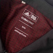 adidas GOLF アディダス ゴルフ CLIMA COOL ハーフジップ 半袖 トレーナー シャツ M/ブラック×レッド メンズ