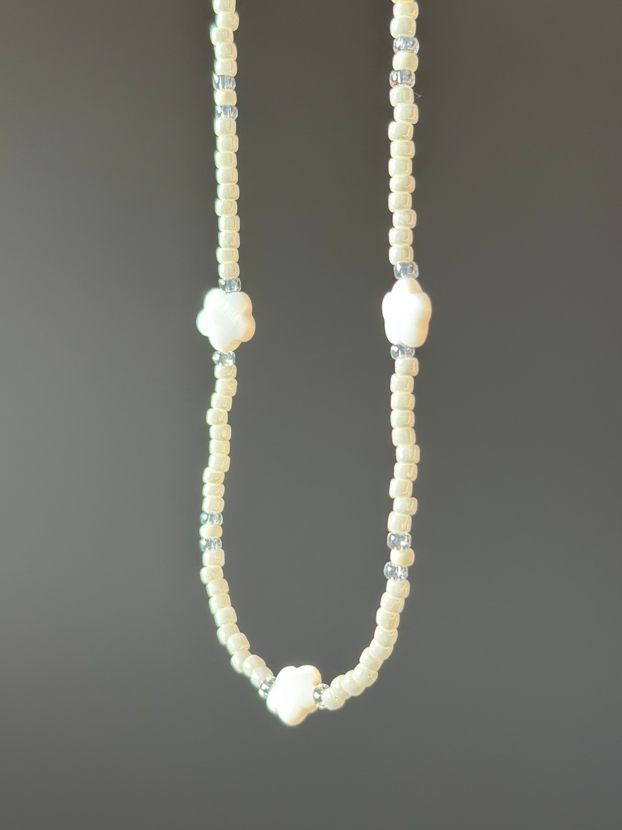 shell flower beads necklace