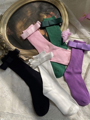 ≪ 5c's ≫simple ribbon socks