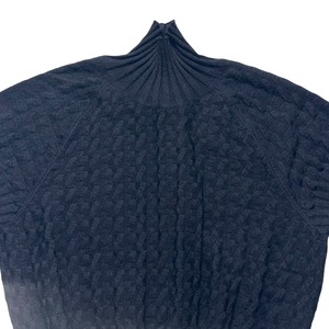 HERMES “H” woven black cashmere knit pullover