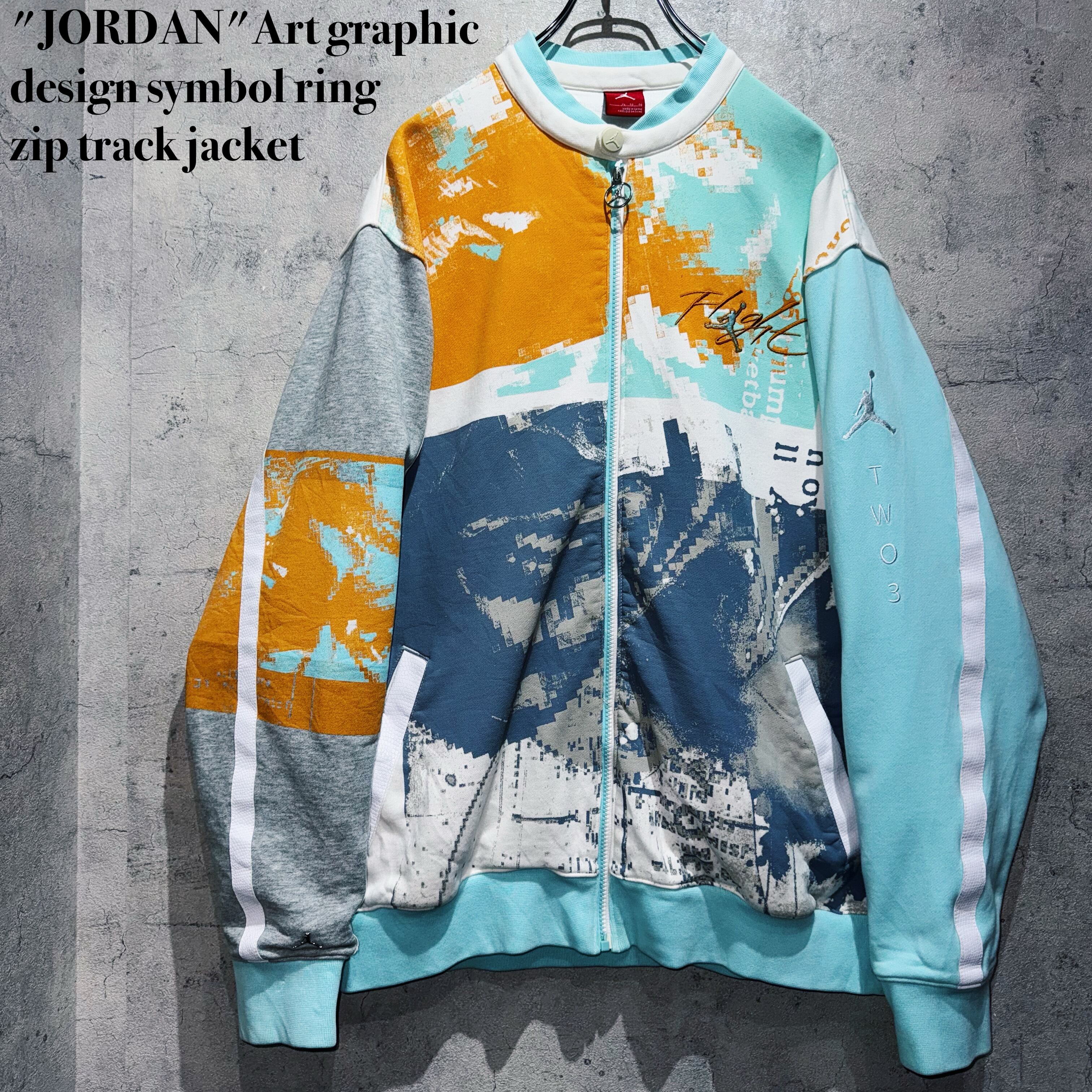 "JORDAN"Art graphic design symbol ring zip track jacket
