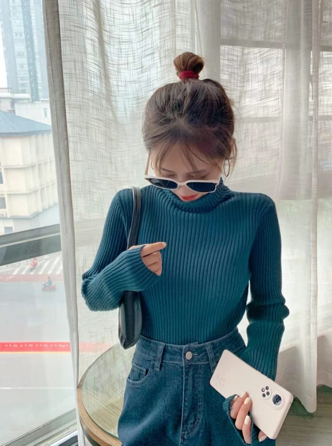 指あきタートルニット　AJ111-3091