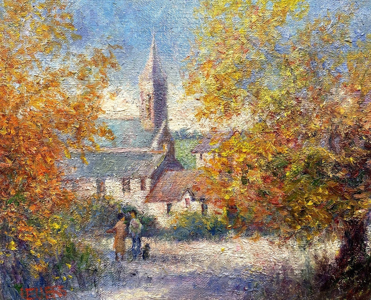 エルス村の会話、秋の朝日に包まれて | Conversation in Autumn Sunshine, Erce village