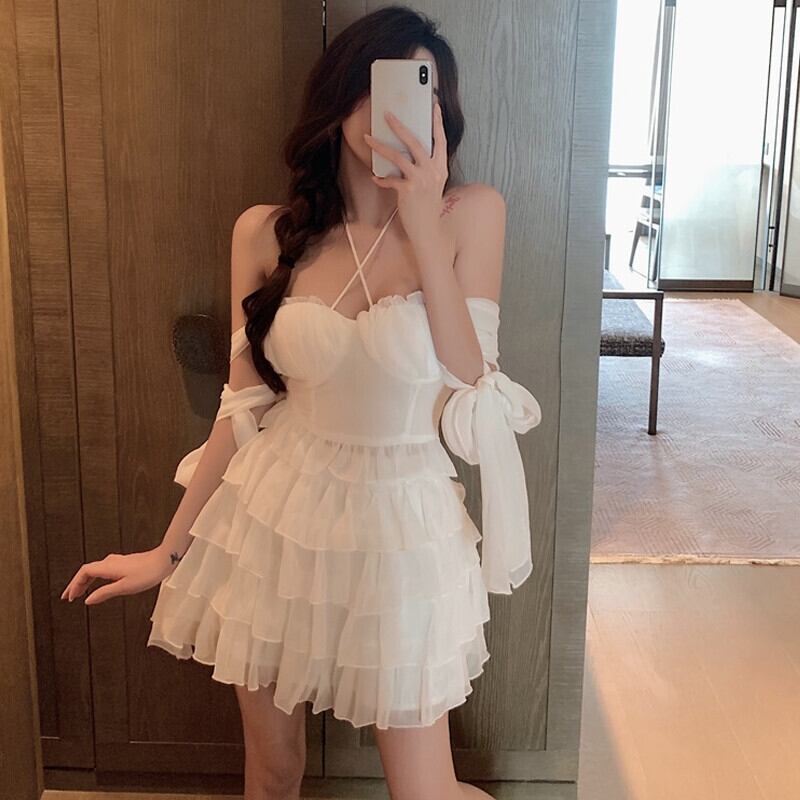 ショートトップス ホワイトスカート サマー ストリート 夏物 ガールズファッション98035329414