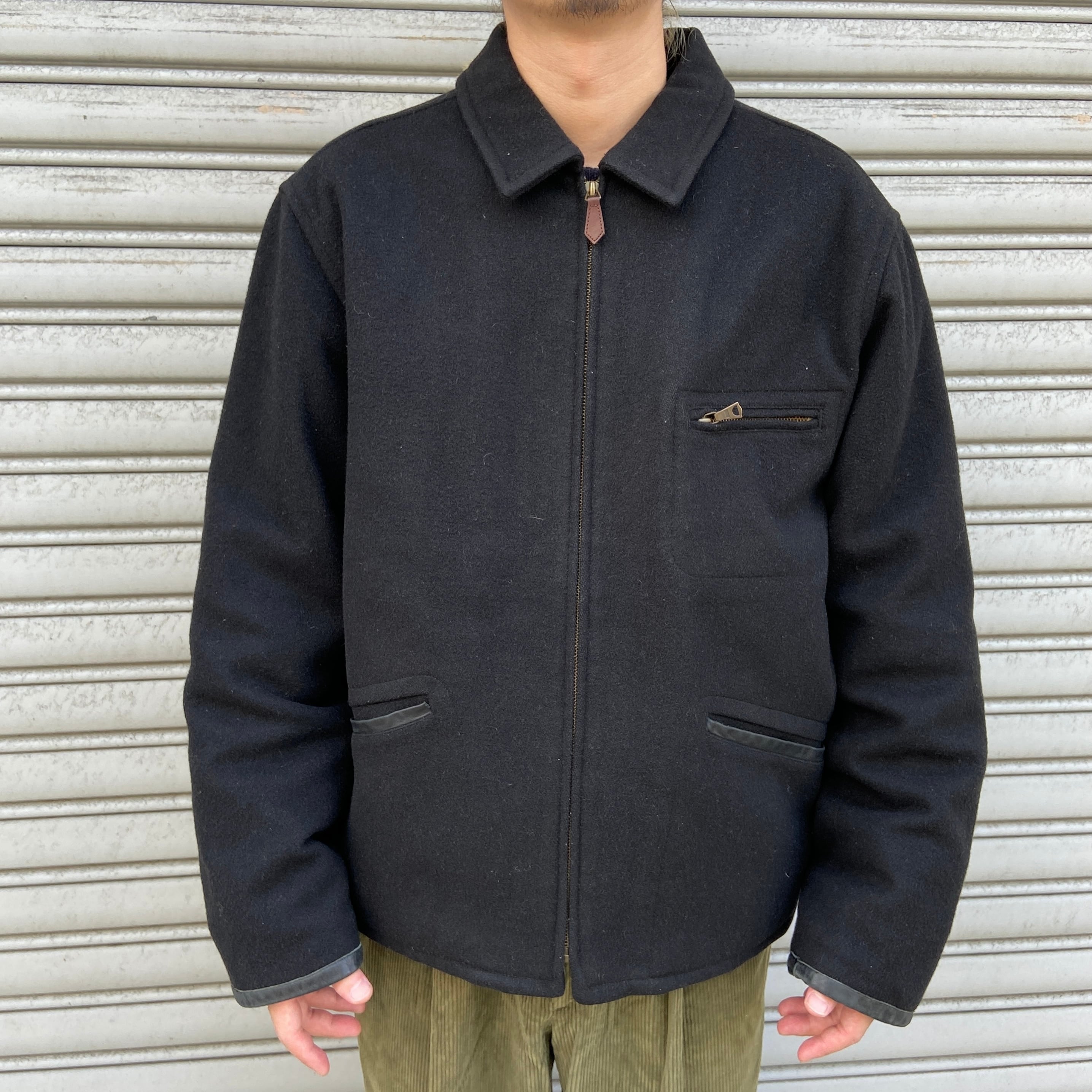 90s RalphLauren ウールスポーツジャケット エルボーパッチ 黒 L