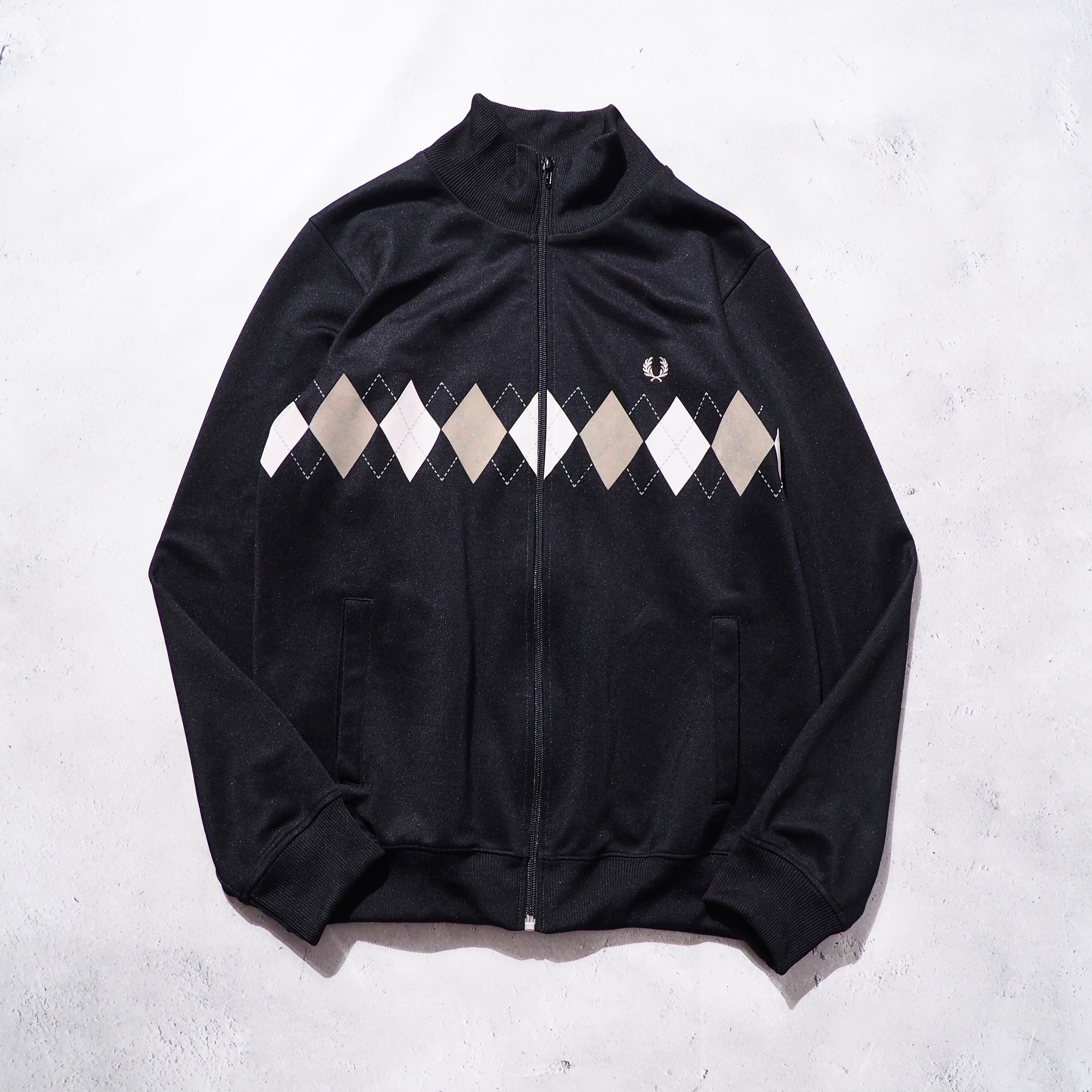 " FRED PERRY " Suede Diamond Pattern vintage High neck Track jacket (made in portugal)