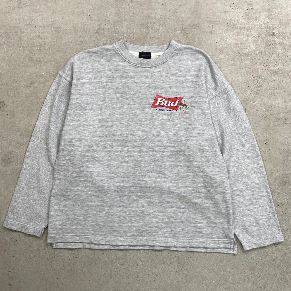90s Budweiser バドワイザー 企業 スウェット グレー L相当 BUDWEISER