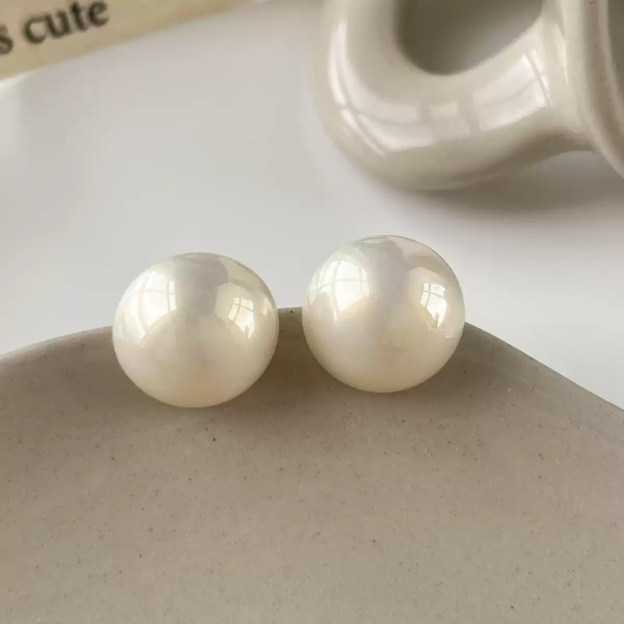 【ラウンドパールピアス】P02440