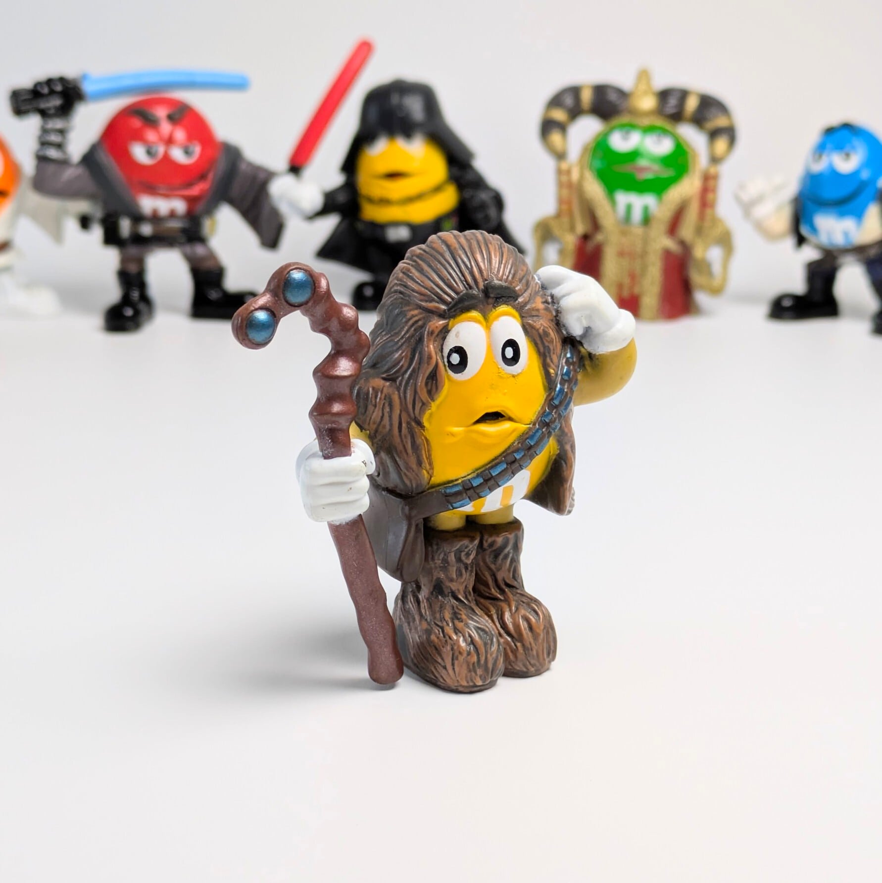 ☆ VINTAGE2005 ☆送料無料!【 STARWARS & m&m's】 PVCフィギュア 8Pセット / スターウォーズ エムアンドエムズ〚アメリカン雑貨 アメトイ〛