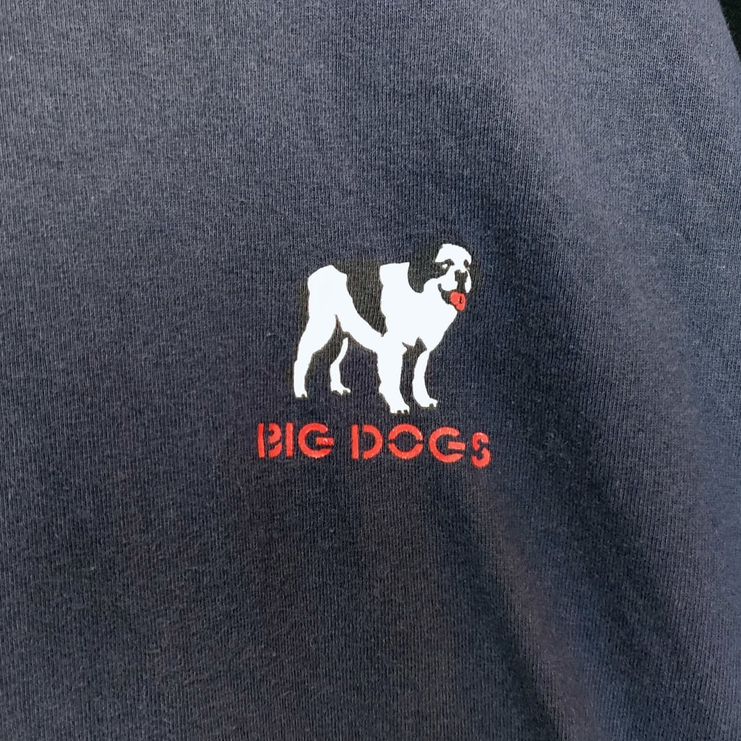 BIG DOGS両面プリントTシャツ／ビッグサイズ犬柄アニマルプリント古着