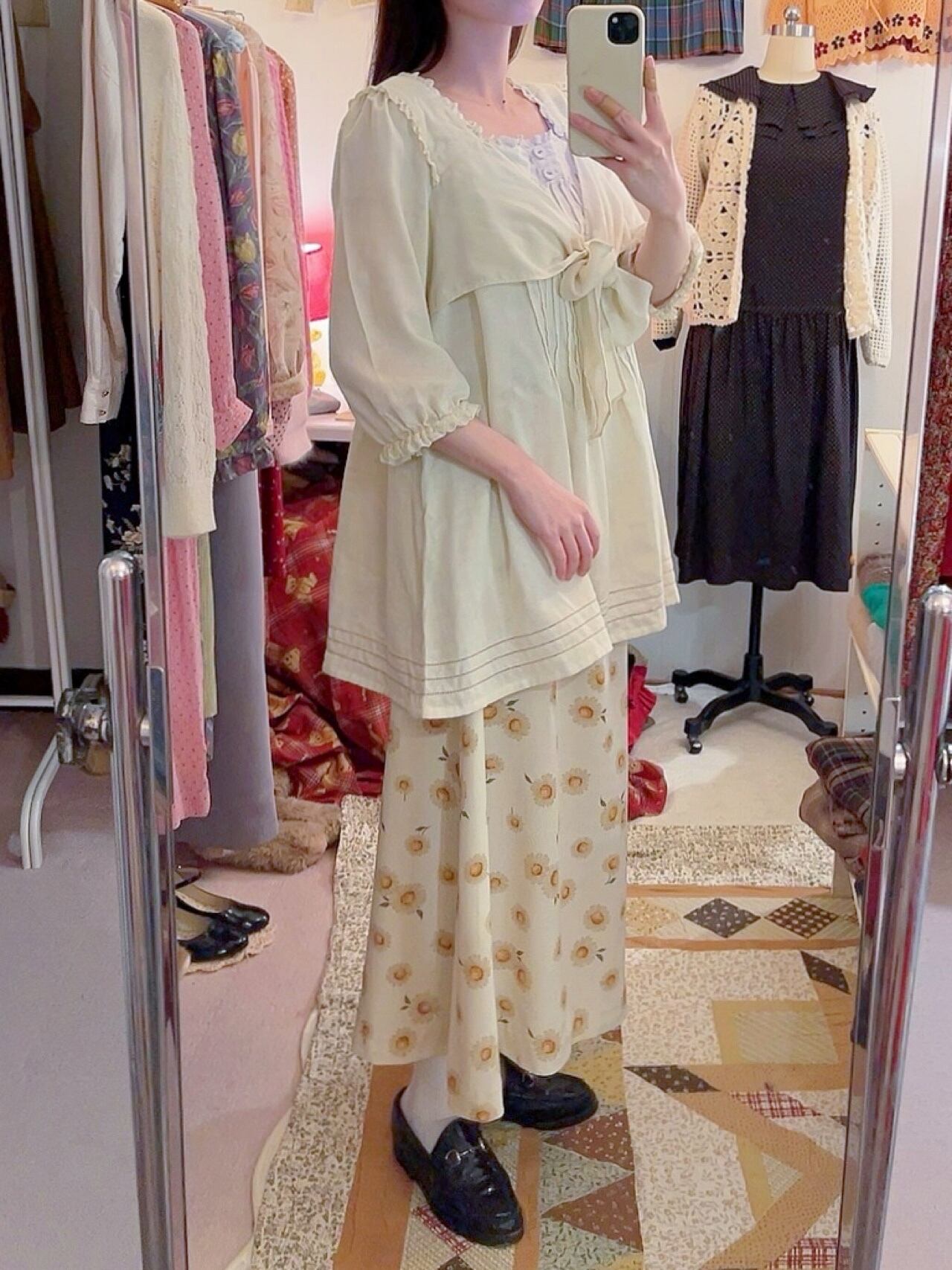 PINKHOUSE / front ribbon gauze blouse