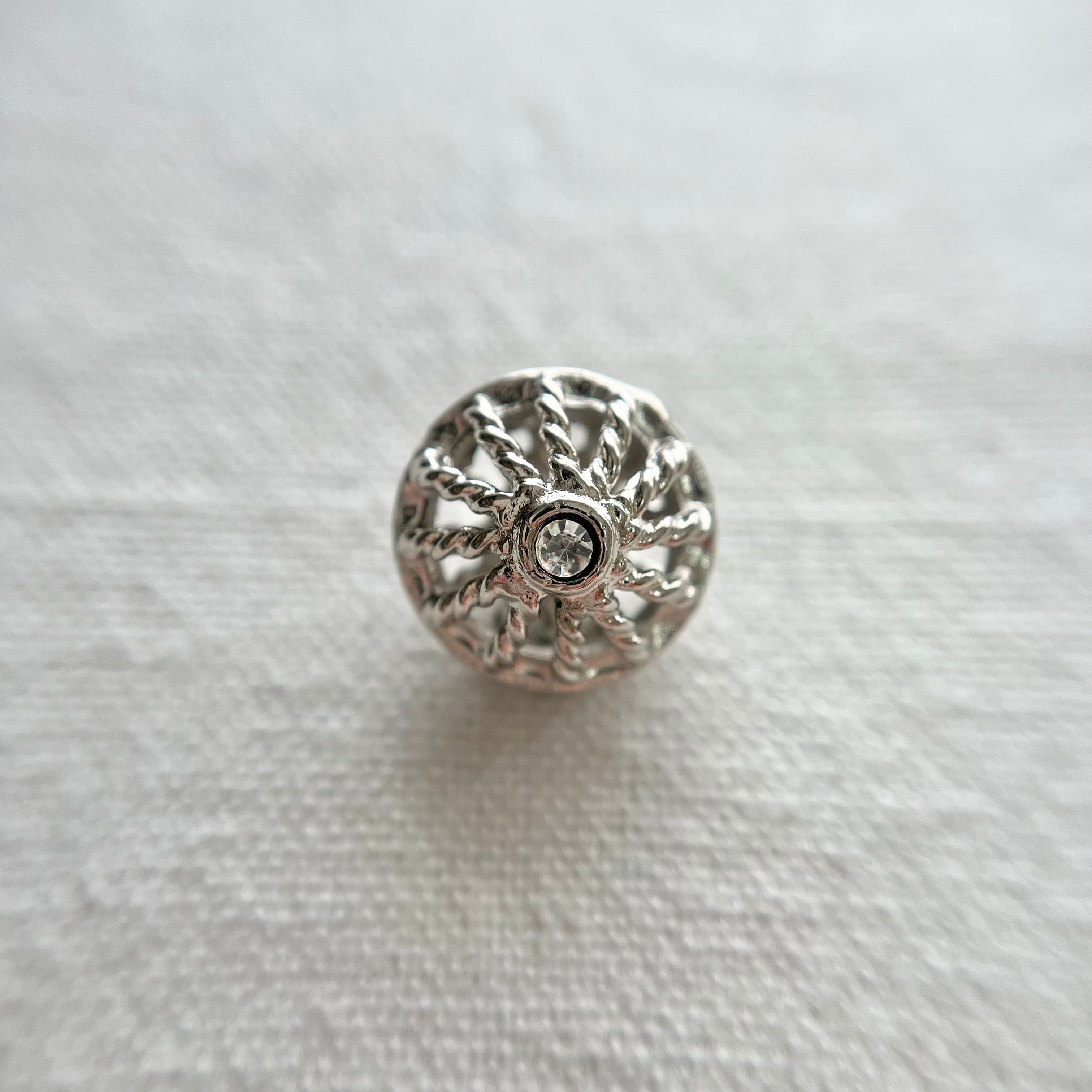 1粒ラインストーン×ボールシルバー 15㎜