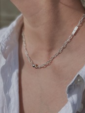 #001 (nolüd magnet chain necklace/choker) silver925 necklace