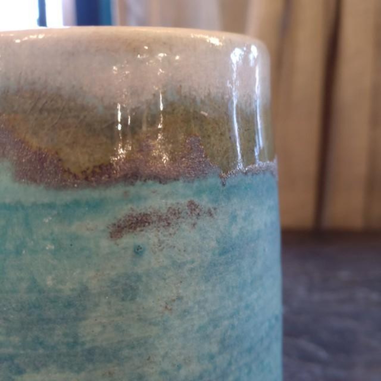 [Mashiko Ware] Mashiko Ware Beer Mug Plate Turquoise Drink Beer Highball Made in Japan