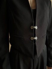 vintage metal hook remake short jacket-5196-3