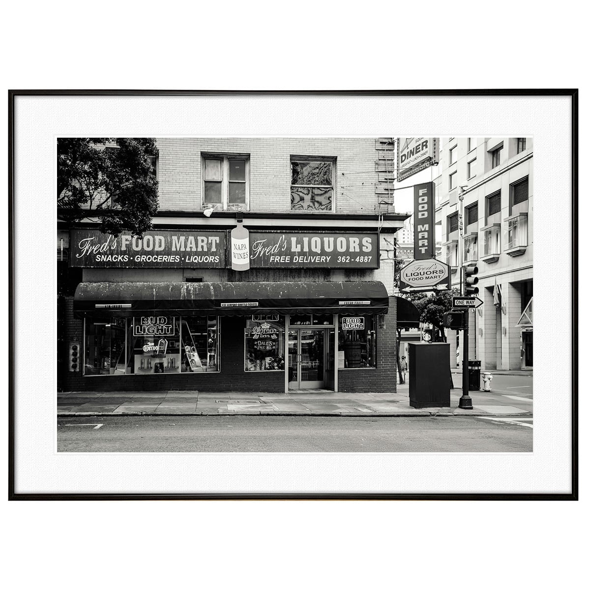 アメリカ写真 サンフランシスコの酒店 インテリアモノクロアートポスター額装 ヴィンテージ写真 AS2519